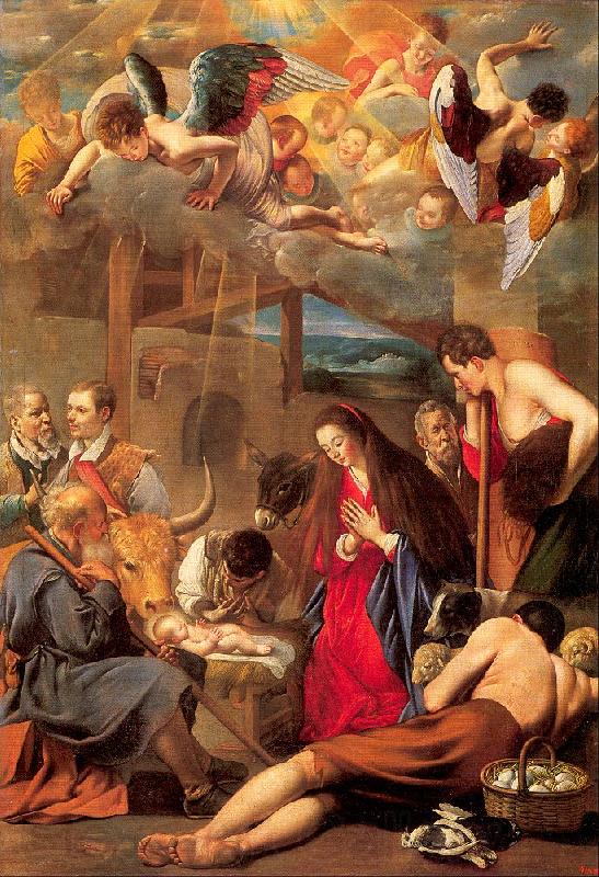 Maino, Juan Bautista del Adoration of the Shepherds Spain oil painting art